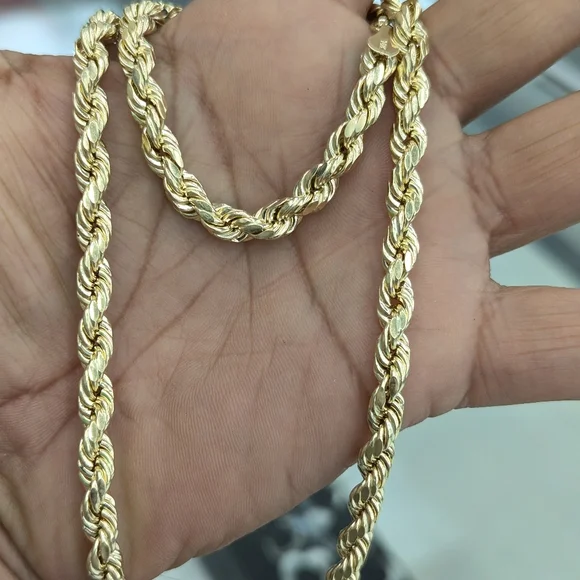 10kt Real Gold Rope Chain 6.5mm 22 Inches